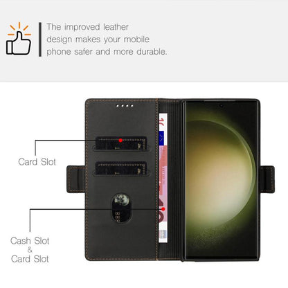 Embossed Multi-functional Side Suction Wallet Retro Leather Phone Case, Compatible with Samsung Galaxy S25 Ultra 5G