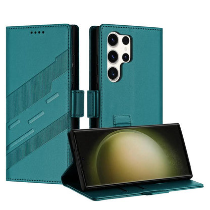 Embossed Multi-functional Side Suction Wallet Retro Leather Phone Case, Compatible with Samsung Galaxy S25 Ultra 5G