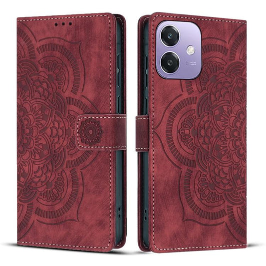 Mandala Embossed Retro Frosted Leather Phone Case, Compatible with OPPO A3 4G / 5G / A40 4G