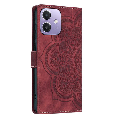Mandala Embossed Retro Frosted Leather Phone Case, Compatible with OPPO A3 4G / 5G / A40 4G