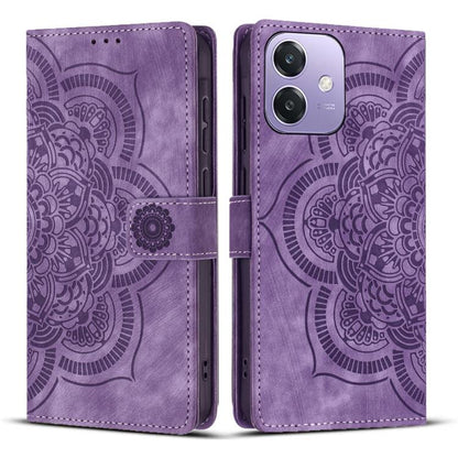 Mandala Embossed Retro Frosted Leather Phone Case, Compatible with OPPO A3 4G / 5G / A40 4G