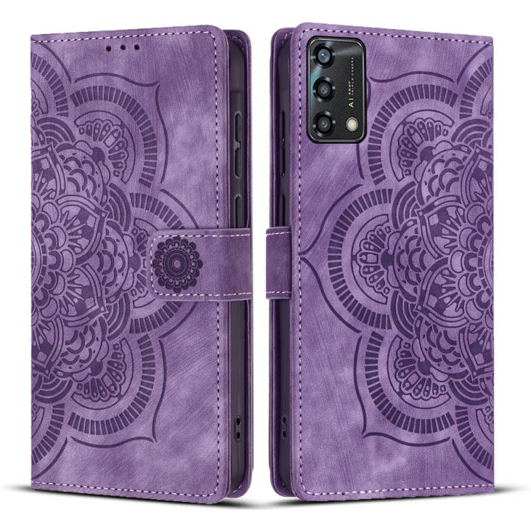 Mandala Embossed Retro Frosted Leather Phone Case, Compatible with OPPO A94 5G / A95 4G