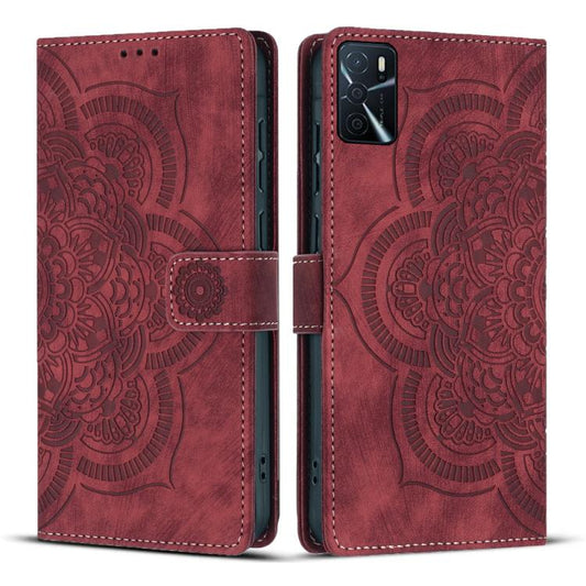 Mandala Embossed Retro Frosted Leather Phone Case, Compatible with OPPO A16 / A16S / A53 5G