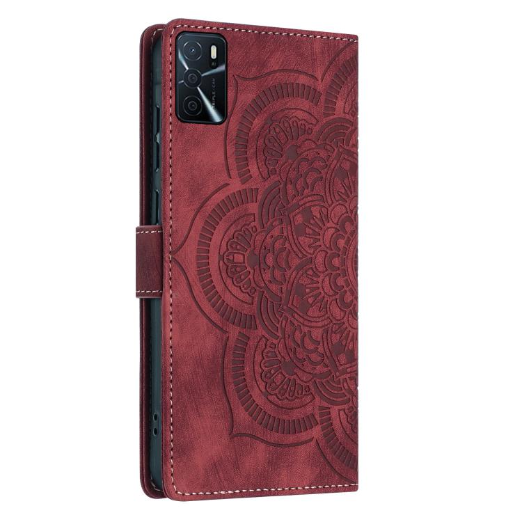 Mandala Embossed Retro Frosted Leather Phone Case, Compatible with OPPO A16 / A16S / A53 5G