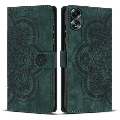 Mandala Embossed Retro Frosted Leather Phone Case, Compatible with OPPO A78 4G