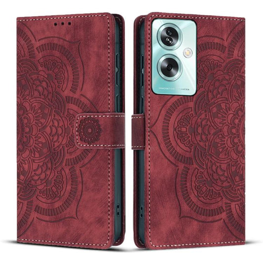 Mandala Embossed Retro Frosted Leather Phone Case, Compatible with OPPO A79 5G
