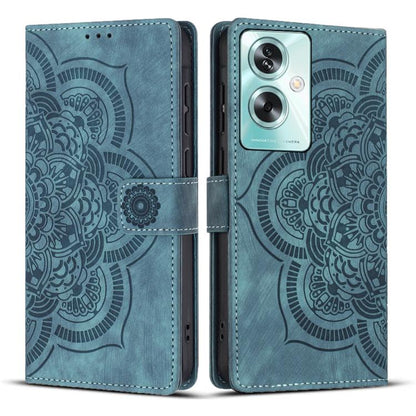 Mandala Embossed Retro Frosted Leather Phone Case, Compatible with OPPO A79 5G