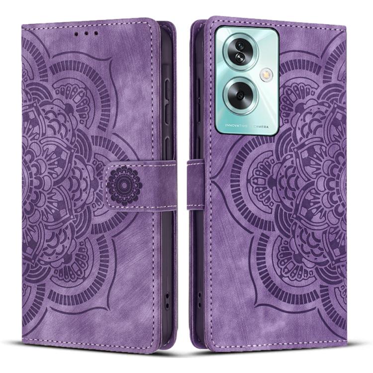 Mandala Embossed Retro Frosted Leather Phone Case, Compatible with OPPO A79 5G