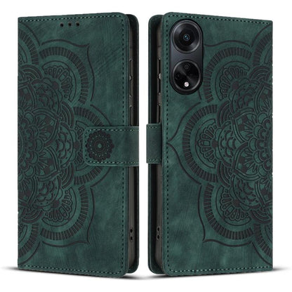 Mandala Embossed Retro Frosted Leather Phone Case, Compatible with OPPO A98 5G