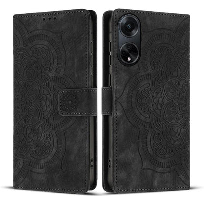 Mandala Embossed Retro Frosted Leather Phone Case, Compatible with OPPO A98 5G