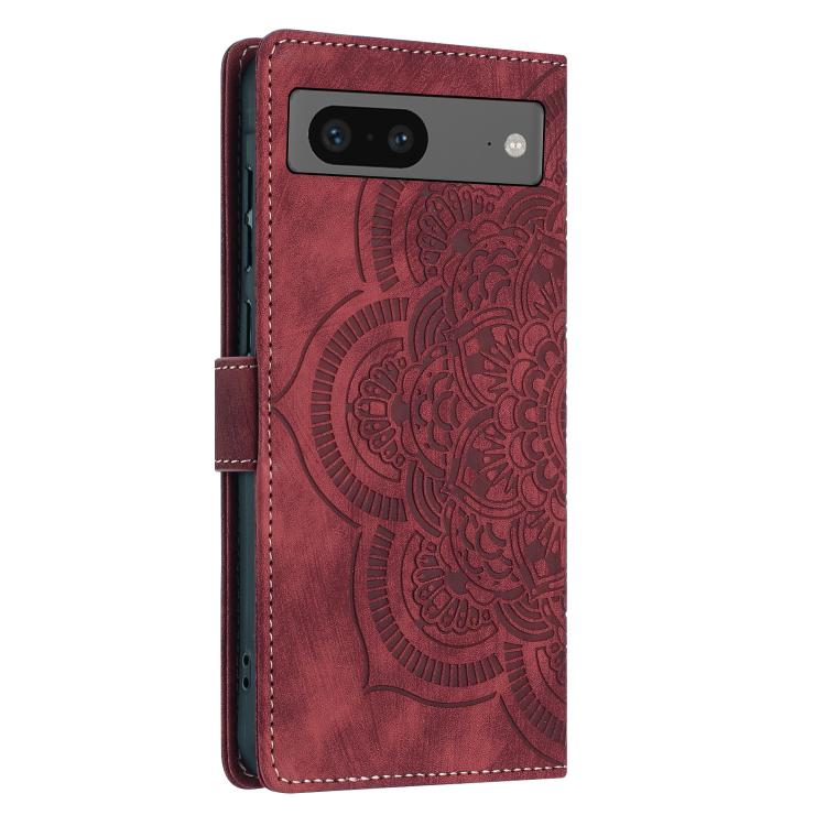 Mandala Embossed Retro Frosted Leather Phone Case, Compatible with Google Pixel 8a