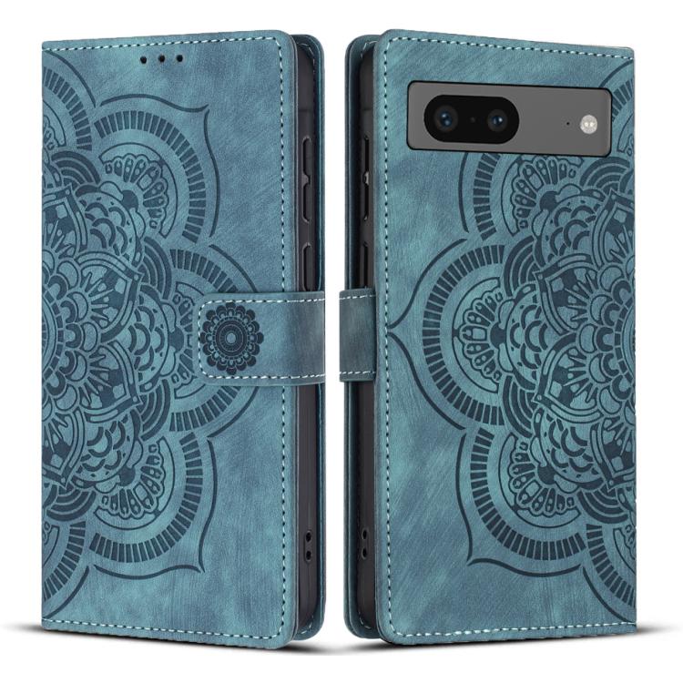 Mandala Embossed Retro Frosted Leather Phone Case, Compatible with Google Pixel 8a