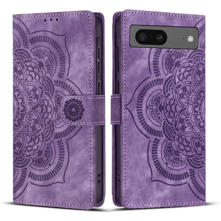 Mandala Embossed Retro Frosted Leather Phone Case, Compatible with Google Pixel 8a