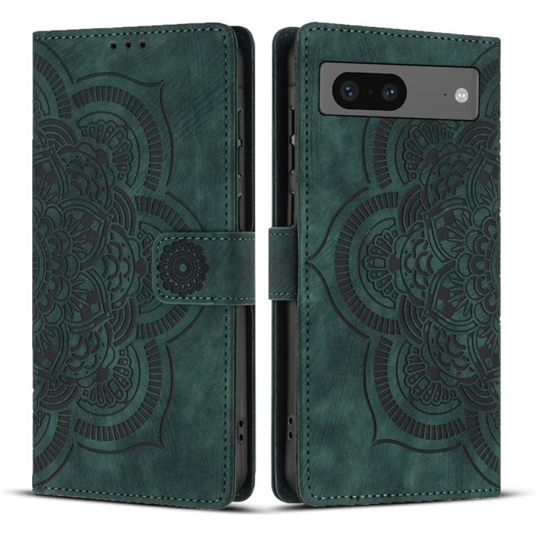 Mandala Embossed Retro Frosted Leather Phone Case, Compatible with Google Pixel 8a