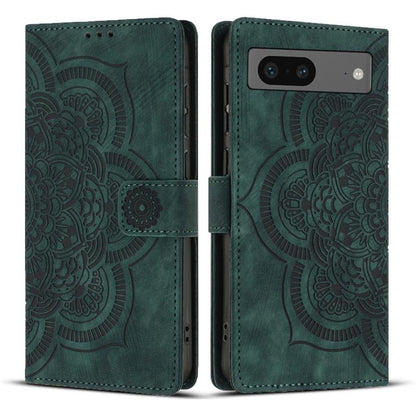 Mandala Embossed Retro Frosted Leather Phone Case, Compatible with Google Pixel 8a