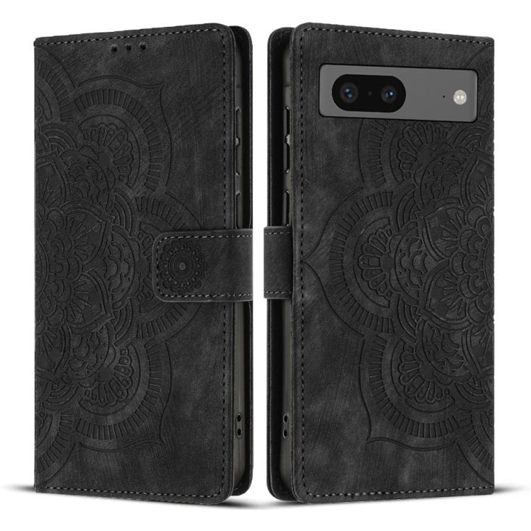 Mandala Embossed Retro Frosted Leather Phone Case, Compatible with Google Pixel 8a