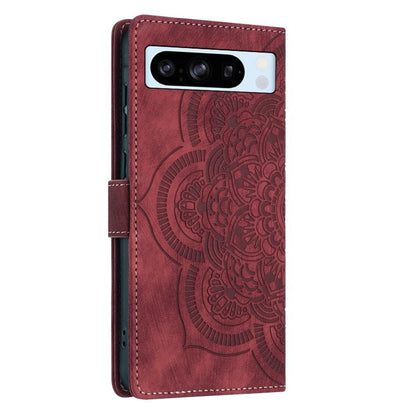 Mandala Embossed Retro Frosted Leather Phone Case, Compatible with Google Pixel 8 Pro