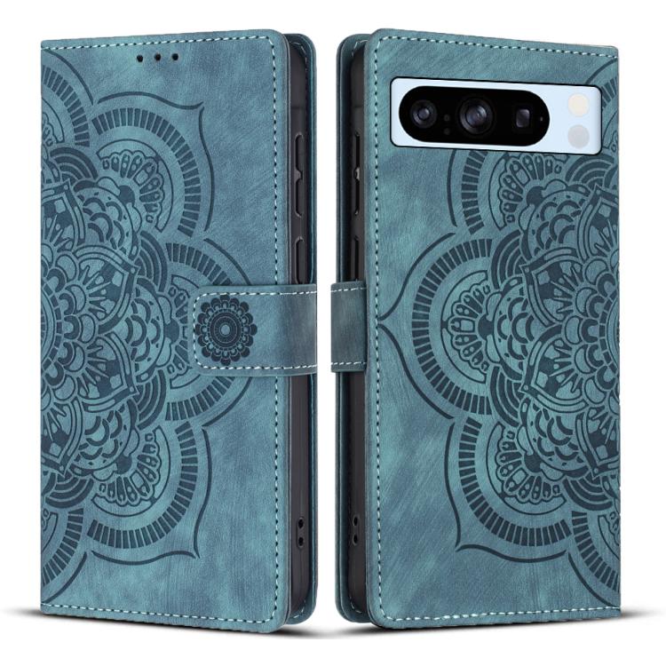 Mandala Embossed Retro Frosted Leather Phone Case, Compatible with Google Pixel 8 Pro