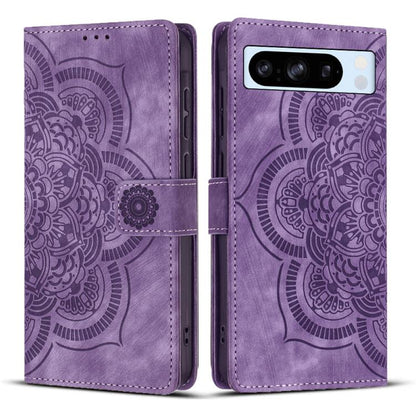 Mandala Embossed Retro Frosted Leather Phone Case, Compatible with Google Pixel 8 Pro