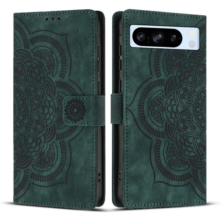 Mandala Embossed Retro Frosted Leather Phone Case, Compatible with Google Pixel 8 Pro