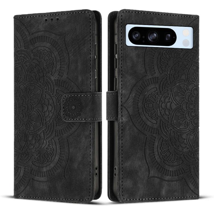 Mandala Embossed Retro Frosted Leather Phone Case, Compatible with Google Pixel 8 Pro