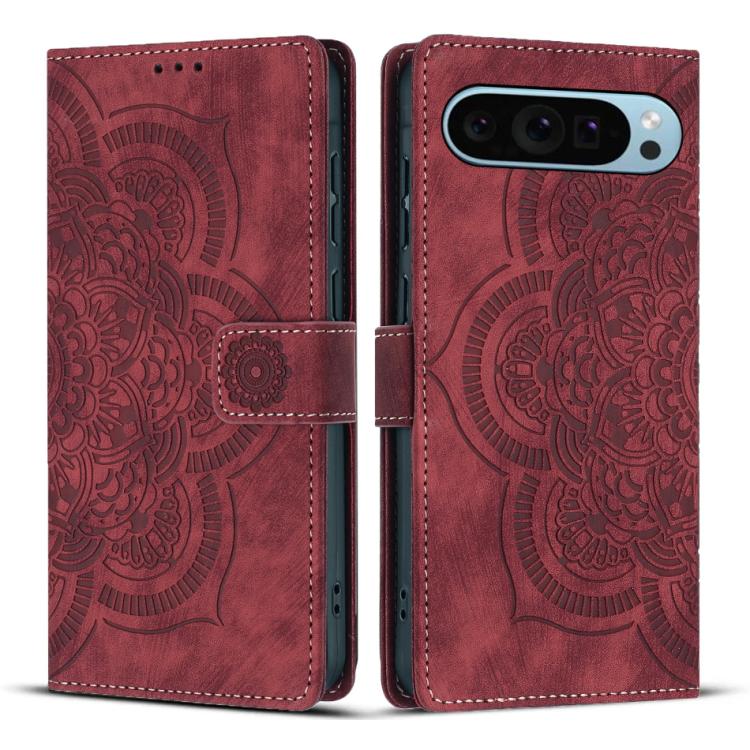 Mandala Embossed Retro Frosted Leather Phone Case, Compatible with Google Pixel 9 / 9 Pro