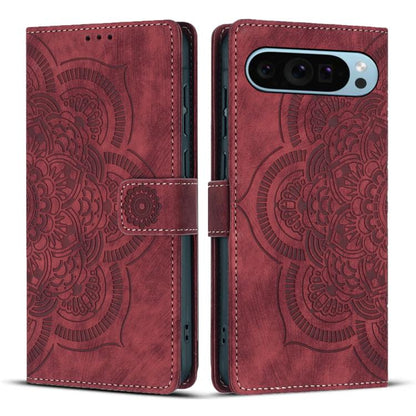 Mandala Embossed Retro Frosted Leather Phone Case, Compatible with Google Pixel 9 / 9 Pro