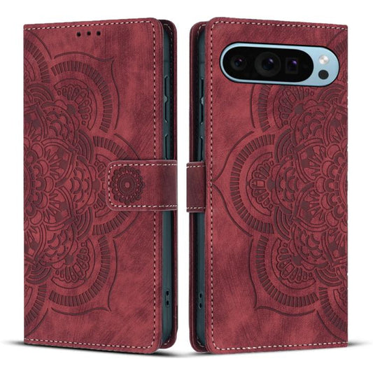 Mandala Embossed Retro Frosted Leather Phone Case, Compatible with Google Pixel 9 / 9 Pro