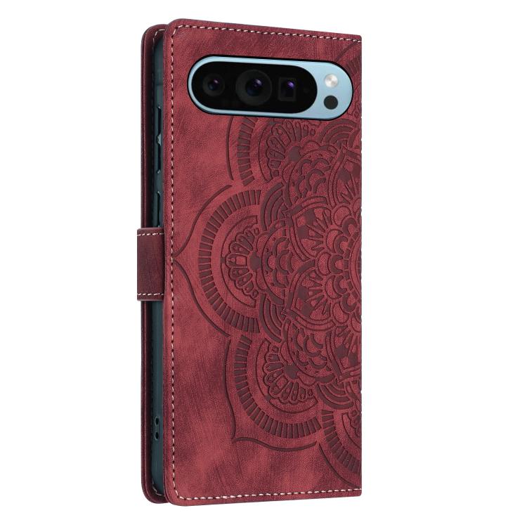 Mandala Embossed Retro Frosted Leather Phone Case, Compatible with Google Pixel 9 / 9 Pro