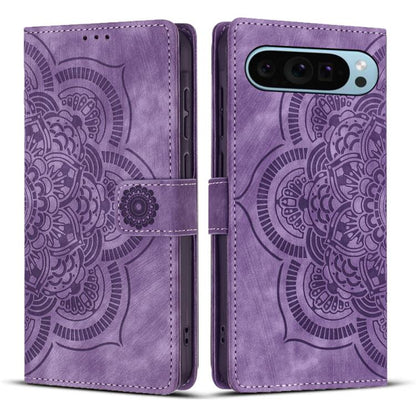 Mandala Embossed Retro Frosted Leather Phone Case, Compatible with Google Pixel 9 / 9 Pro