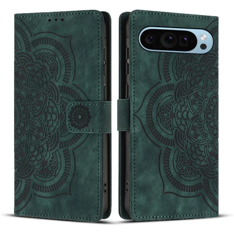 Mandala Embossed Retro Frosted Leather Phone Case, Compatible with Google Pixel 9 / 9 Pro