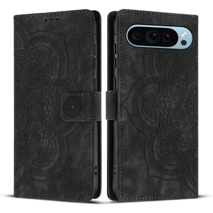 Mandala Embossed Retro Frosted Leather Phone Case, Compatible with Google Pixel 9 / 9 Pro