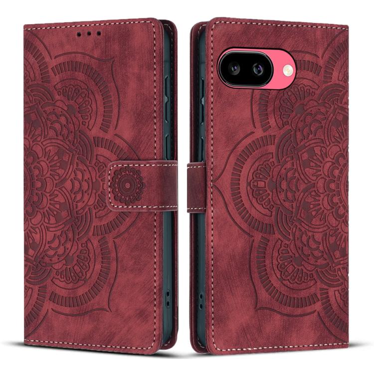 Mandala Embossed Retro Frosted Leather Phone Case, Compatible with Google Pixel 9a