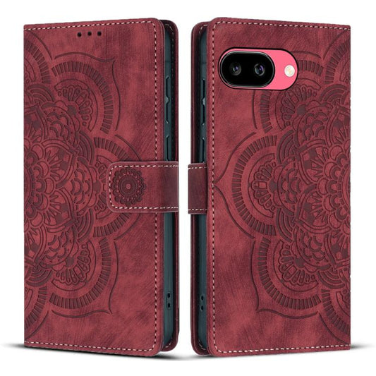 Mandala Embossed Retro Frosted Leather Phone Case, Compatible with Google Pixel 9a