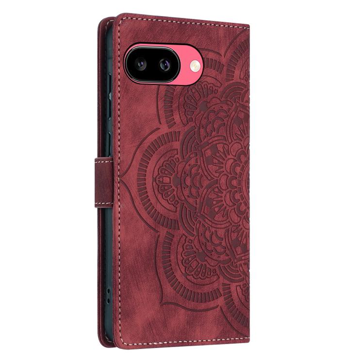 Mandala Embossed Retro Frosted Leather Phone Case, Compatible with Google Pixel 9a