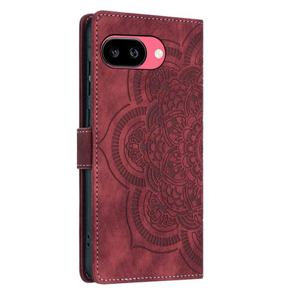 Mandala Embossed Retro Frosted Leather Phone Case, Compatible with Google Pixel 9a
