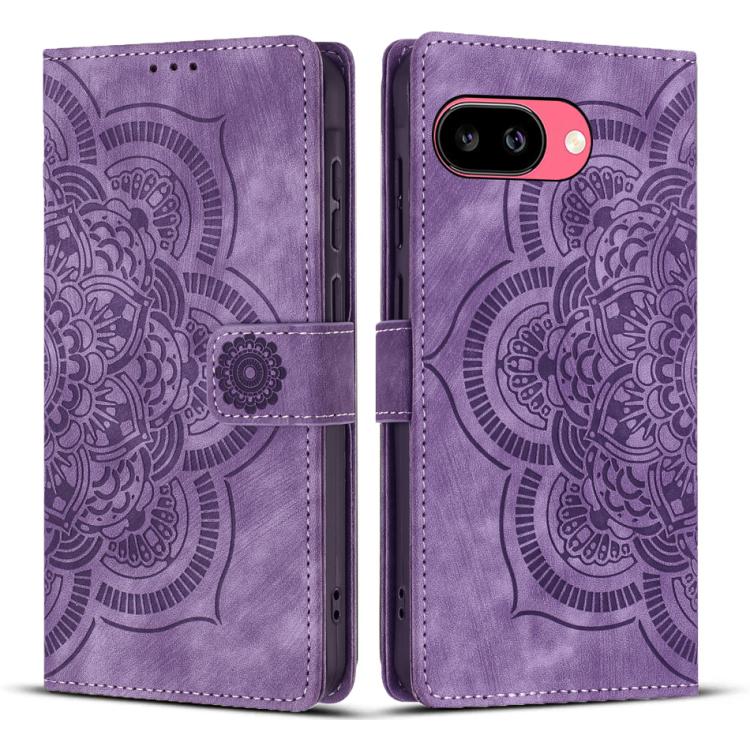 Mandala Embossed Retro Frosted Leather Phone Case, Compatible with Google Pixel 9a
