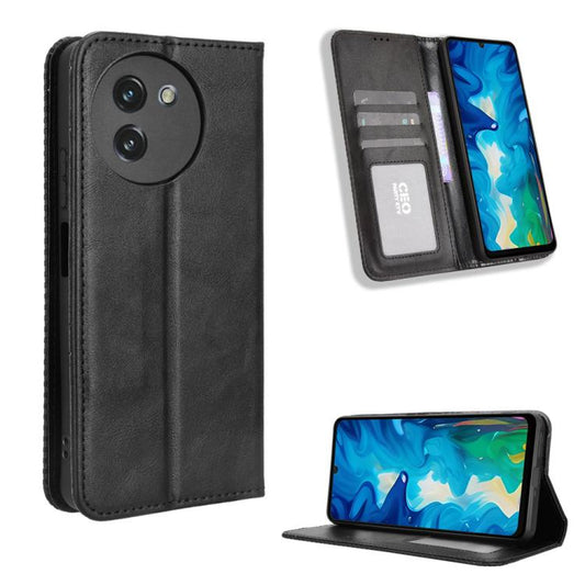 Magnetic Buckle Retro Texture Leather Phone Case, Compatible with Doogee Note 59 / Note 59 Pro