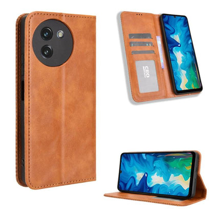 Magnetic Buckle Retro Texture Leather Phone Case, Compatible with Doogee Note 59 / Note 59 Pro
