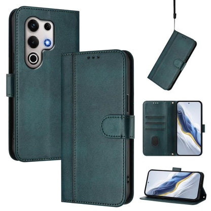 Line Splicing Buckle Retro Leather Phone Case, Compatible with itel S25 Ultra 4G