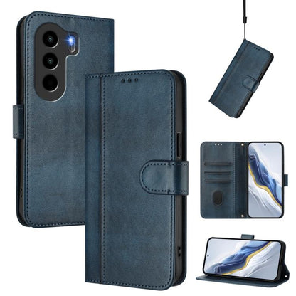 Line Splicing Buckle Retro Leather Phone Case, Compatible with itel Power 70
