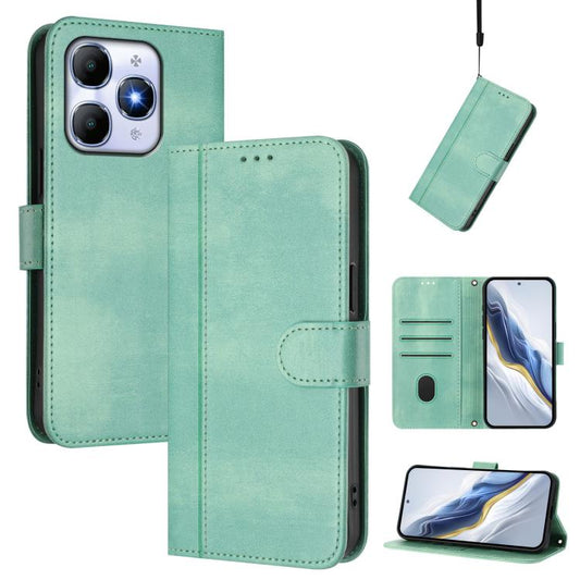 Line Splicing Buckle Retro Leather Phone Case, Compatible with itel A90 4G