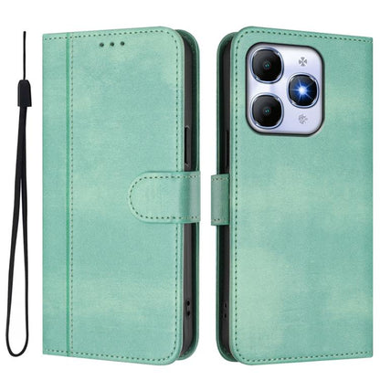 Line Splicing Buckle Retro Leather Phone Case, Compatible with itel A90 4G