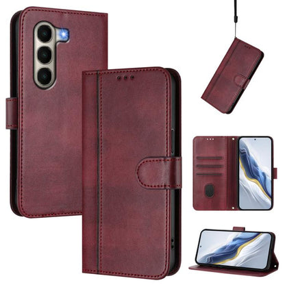 Line Splicing Buckle Retro Leather Phone Case, Compatible with itel A95 5G