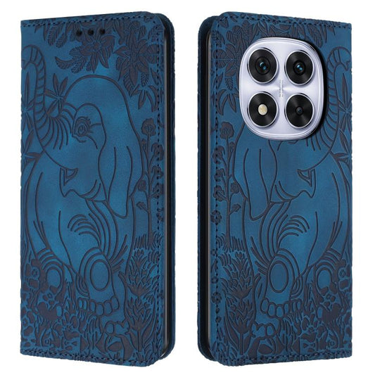 Retro Elephant Embossed Leather Phone Case, Compatible with Redmi Note 14 Pro / 14 Pro+ 5G