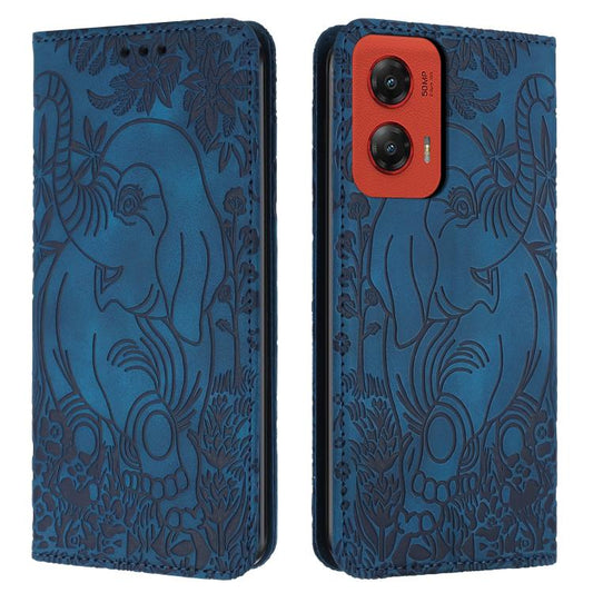 Retro Elephant Embossed Leather Phone Case, Compatible with Motorola Moto G Stylus 5G 2024