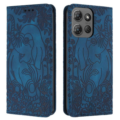 Retro Elephant Embossed Leather Phone Case, Compatible with Motorola Moto G Power 2025