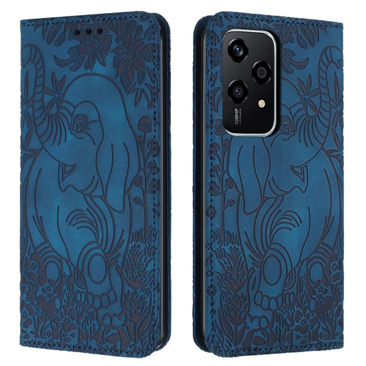 Retro Elephant Embossed Leather Phone Case, Compatible with Honor 200 Lite Global
