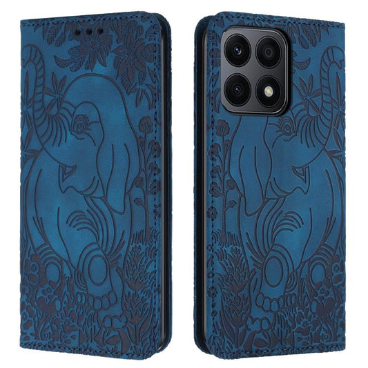 Retro Elephant Embossed Leather Phone Case, Compatible with Honor X8a