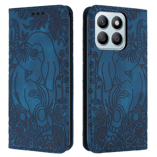 Retro Elephant Embossed Leather Phone Case, Compatible with Honor X8b